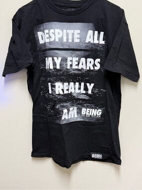 DESPITE All MY FEARS I AM BEING AS AN OCEAN, Men’s Black Medium T-shirt.